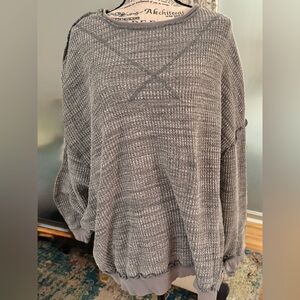 Free People We The Free “So Fresh” Thermal Top | Gray | Size Small